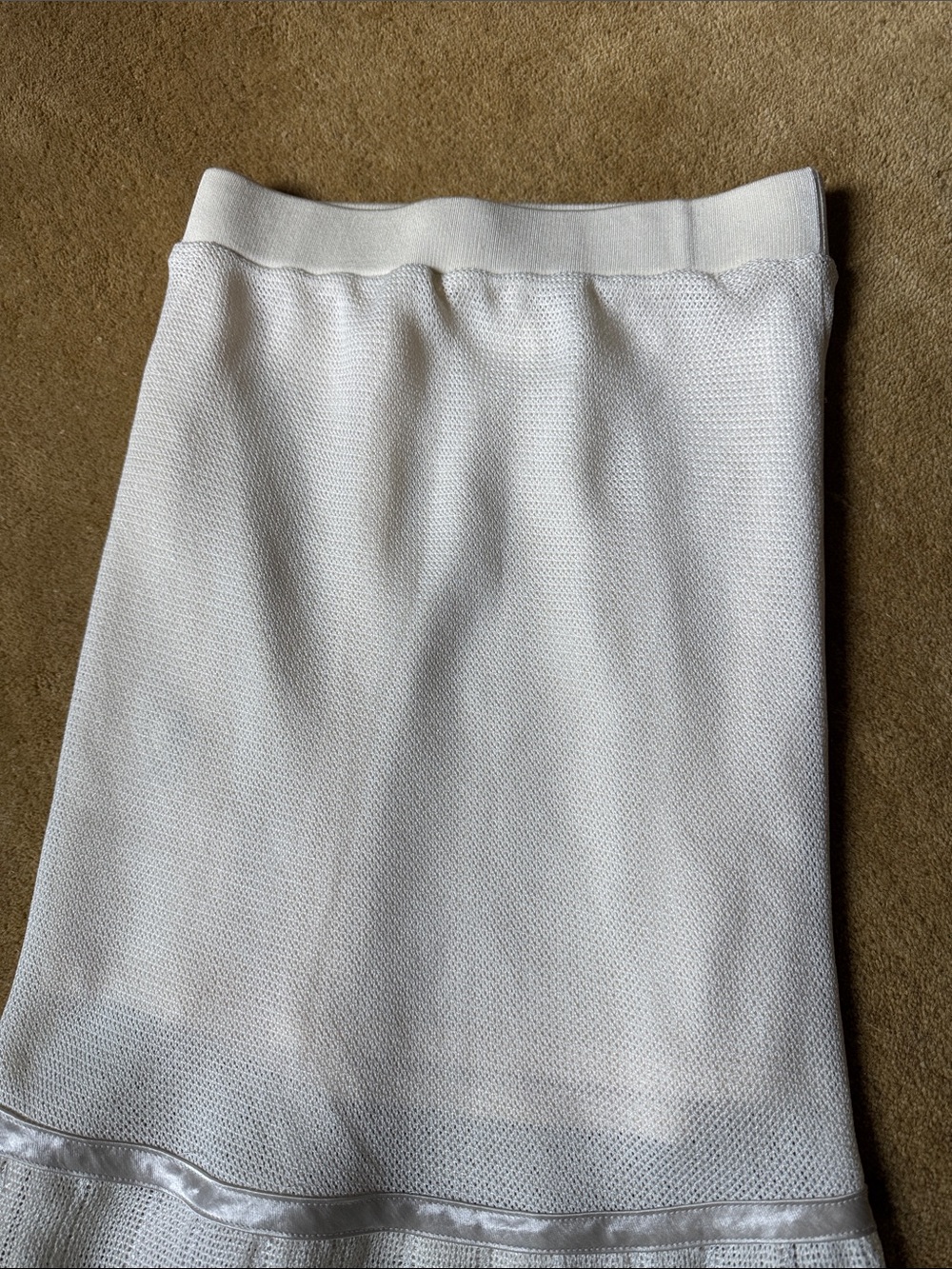 Helmut Lang White Two-Tone Midi Pencil Skirt - Picture 9 of 14